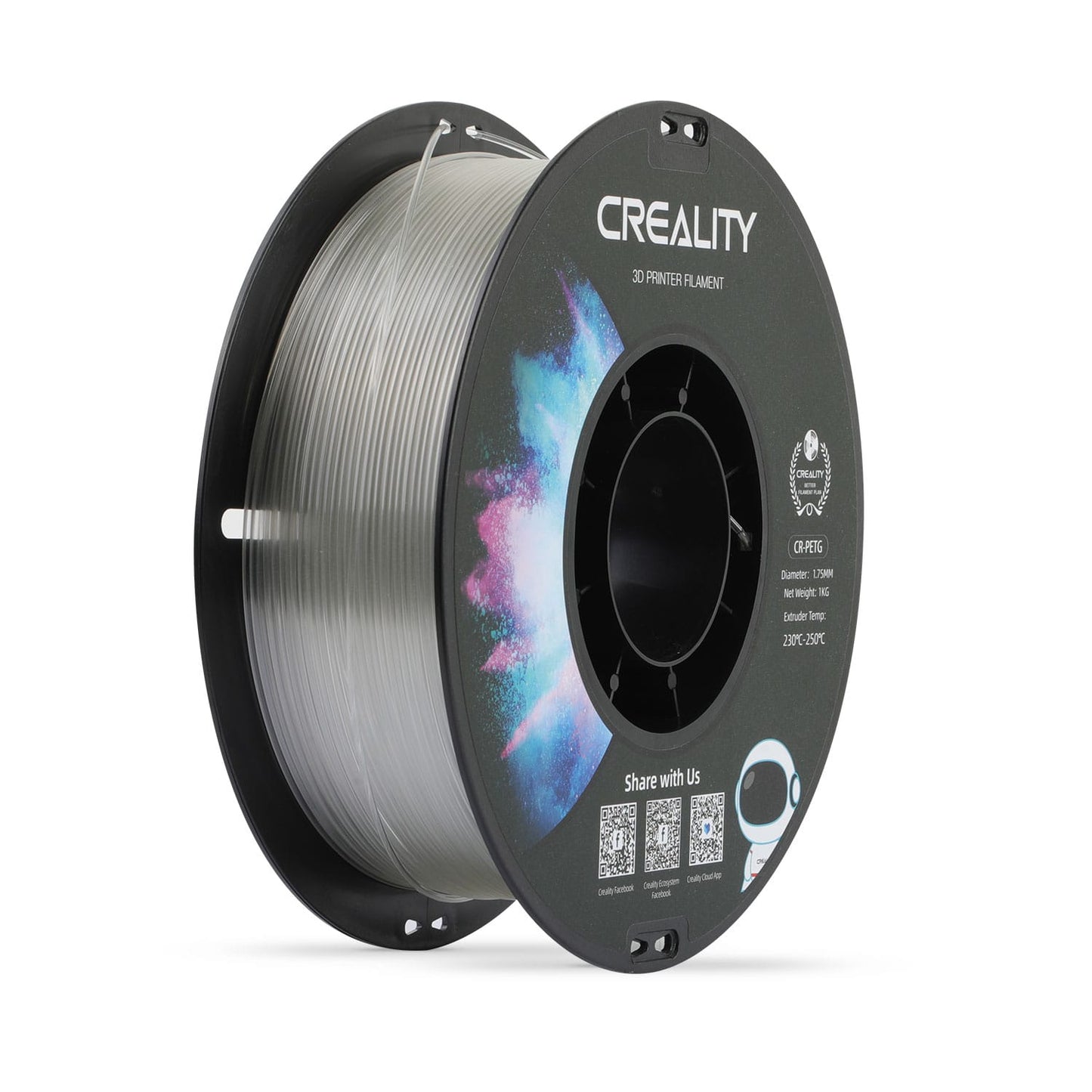 CrealityUAE Filament Creality CR PETG Transparent 1KG 1.75MM