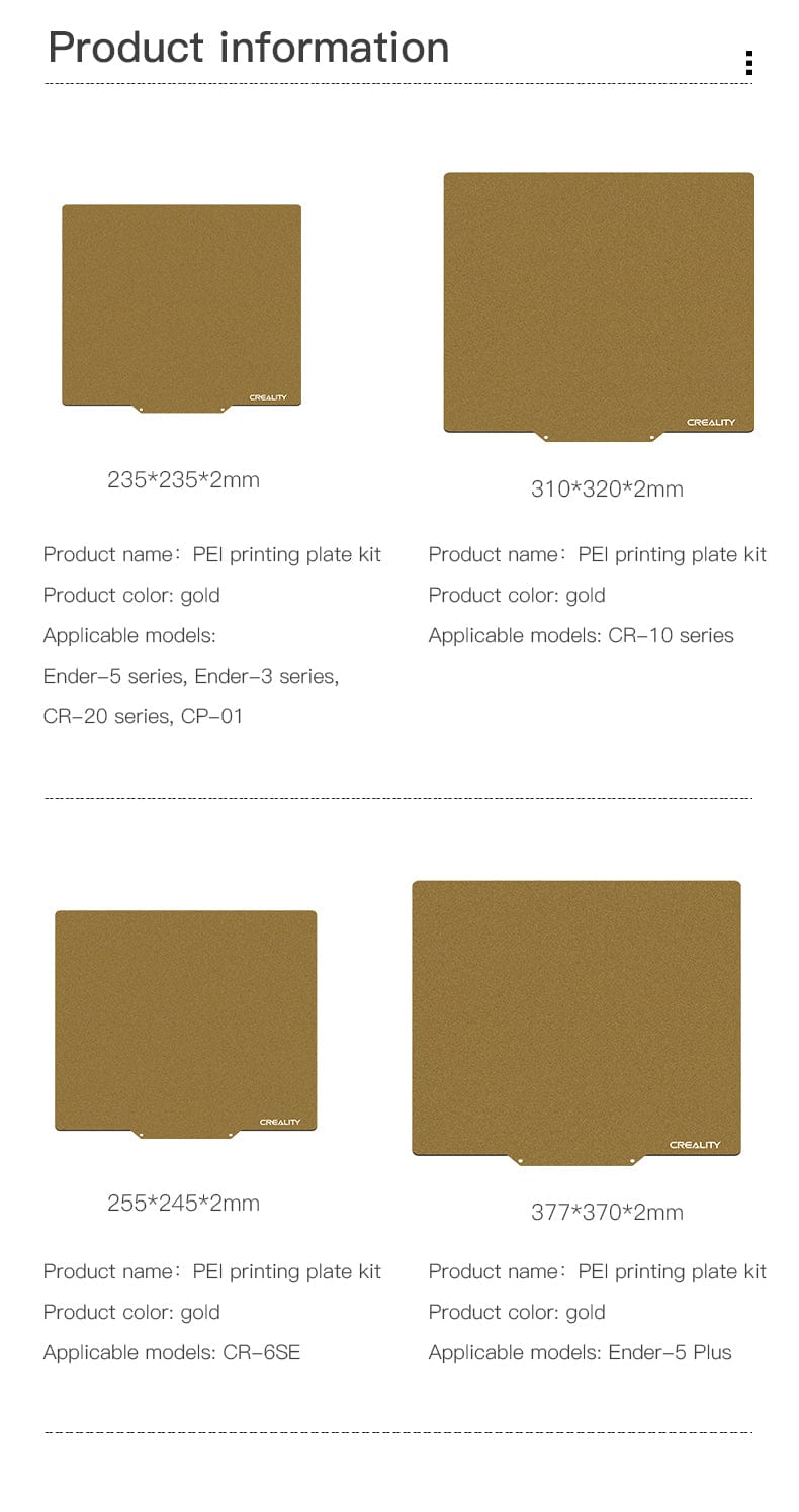 CrealityUAE PEI Printing Plate Kit 235*235*2mm Frosted Surface (Available soon)