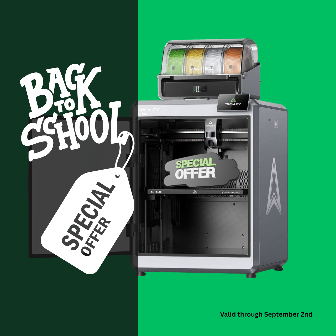 CrealityUAE Creality K2 Plus Combo with CFS 3D Printer - BACK TO SCHOOL OFFER