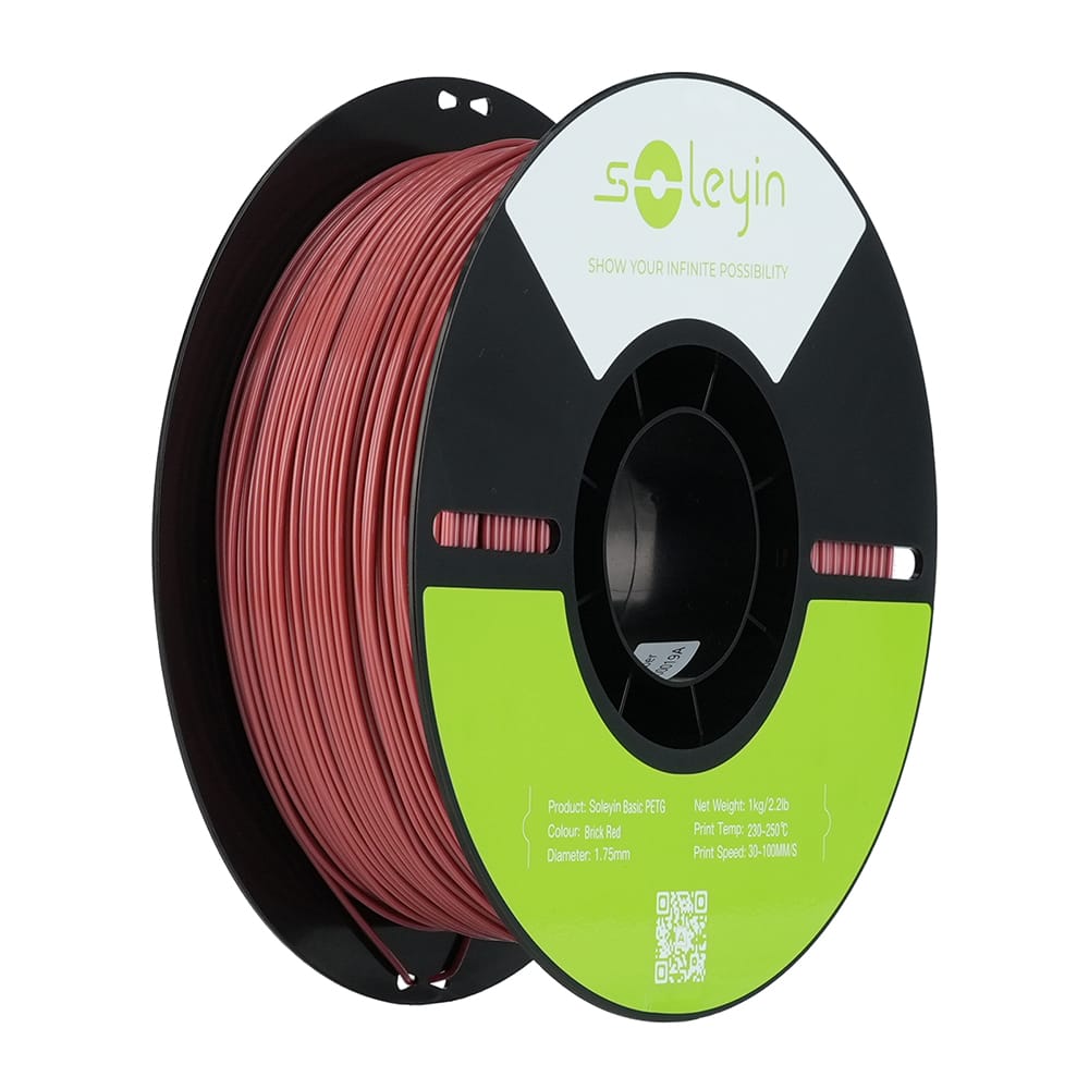 CrealityUAE Filament Soleyin Basic PETG  Brick Red 1KG 1.75MM