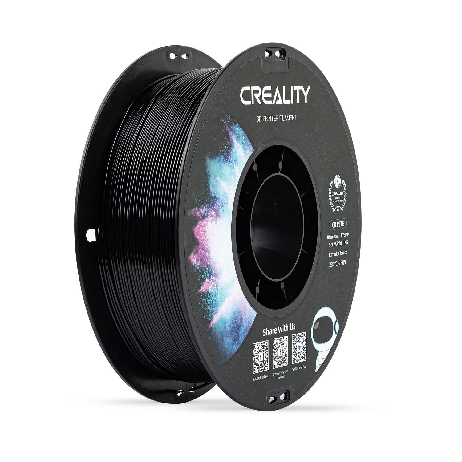 CrealityUAE Filament Creality CR PETG Black 1KG 1.75MM