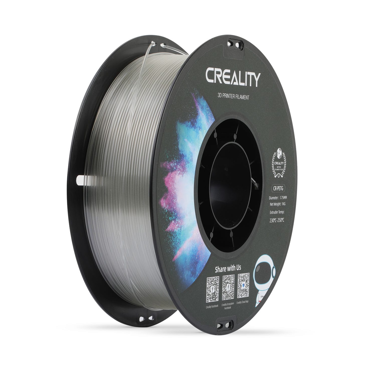 CrealityUAE Filament Creality CR PETG Transparent 1KG 1.75MM