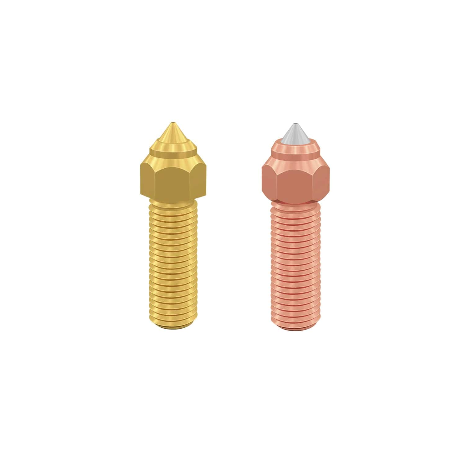 CrealityUAE PARTS NOZZLES 0.4 mm M6 (Pack of 2 mixed: Brass and HS) K1 Series